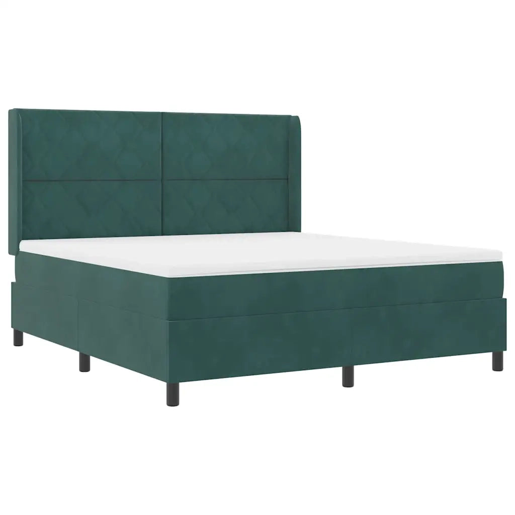 Letto a molle con testiera Verde Scuro 180 x 200 cm Velluto 3342077