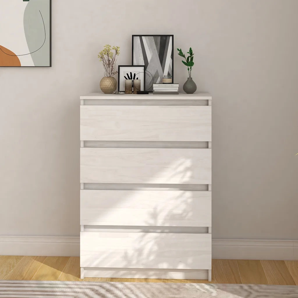Credenza Bianca 60x36x84 cm in Legno Massello di Pino cod mxl 14889