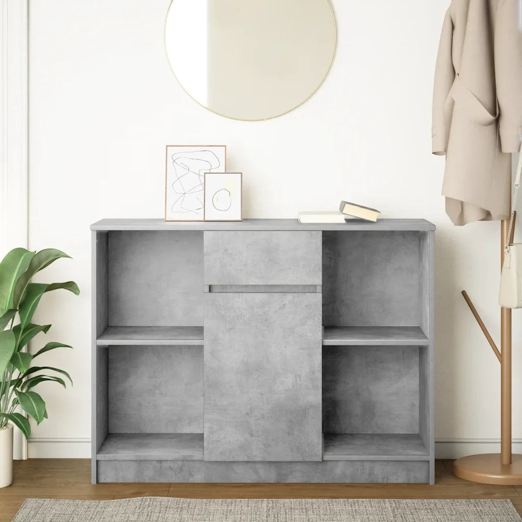 Credenza con Cassetto Grigio Cemento 101x35x76 cm in Truciolato 861565