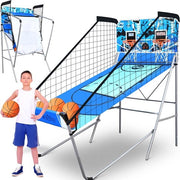 Basketball Arcade, Gioco da Basketballo Automatico con Doppia Rete e Display Elettronico - Tempo di Gioco con Contatore Punti