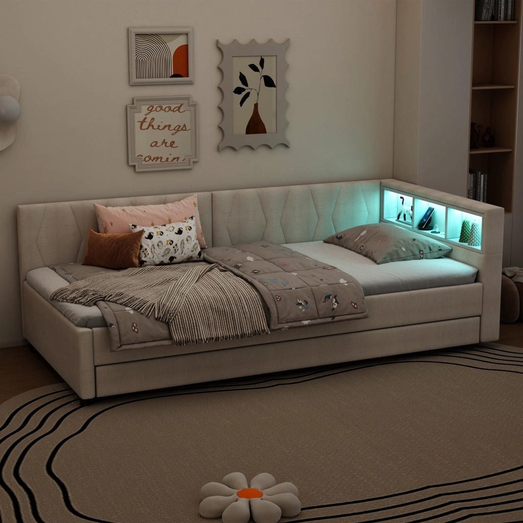 Letto giorno funzionale lino 90x200 cm