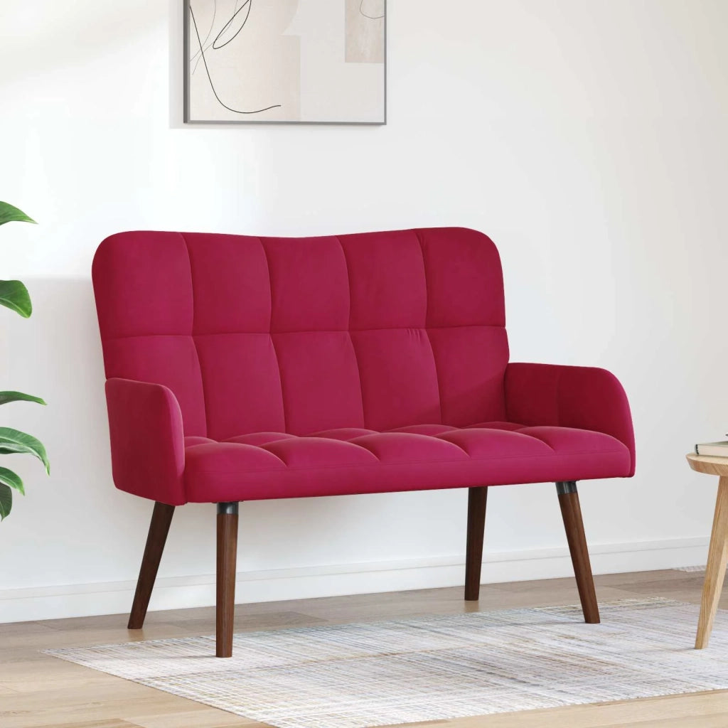 Sofa a Due Posti Rosso vino 115 x 61 x 87 cm Velluto
