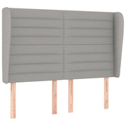 Testiera | Testata ad Orecchio Grigio Chiaro 147x23x118/128 cm in Tessuto