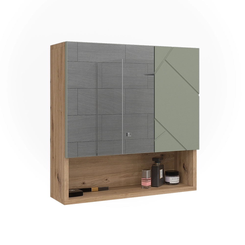 Vicco Specchio contenitore bagno Verde salvia 54 x 55 cm