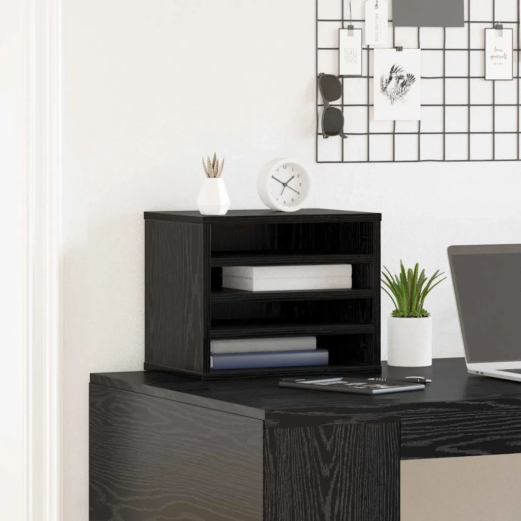 Organizzatore da scrivania Rovere Nero 36 x 26 x 29,5 cm 869203