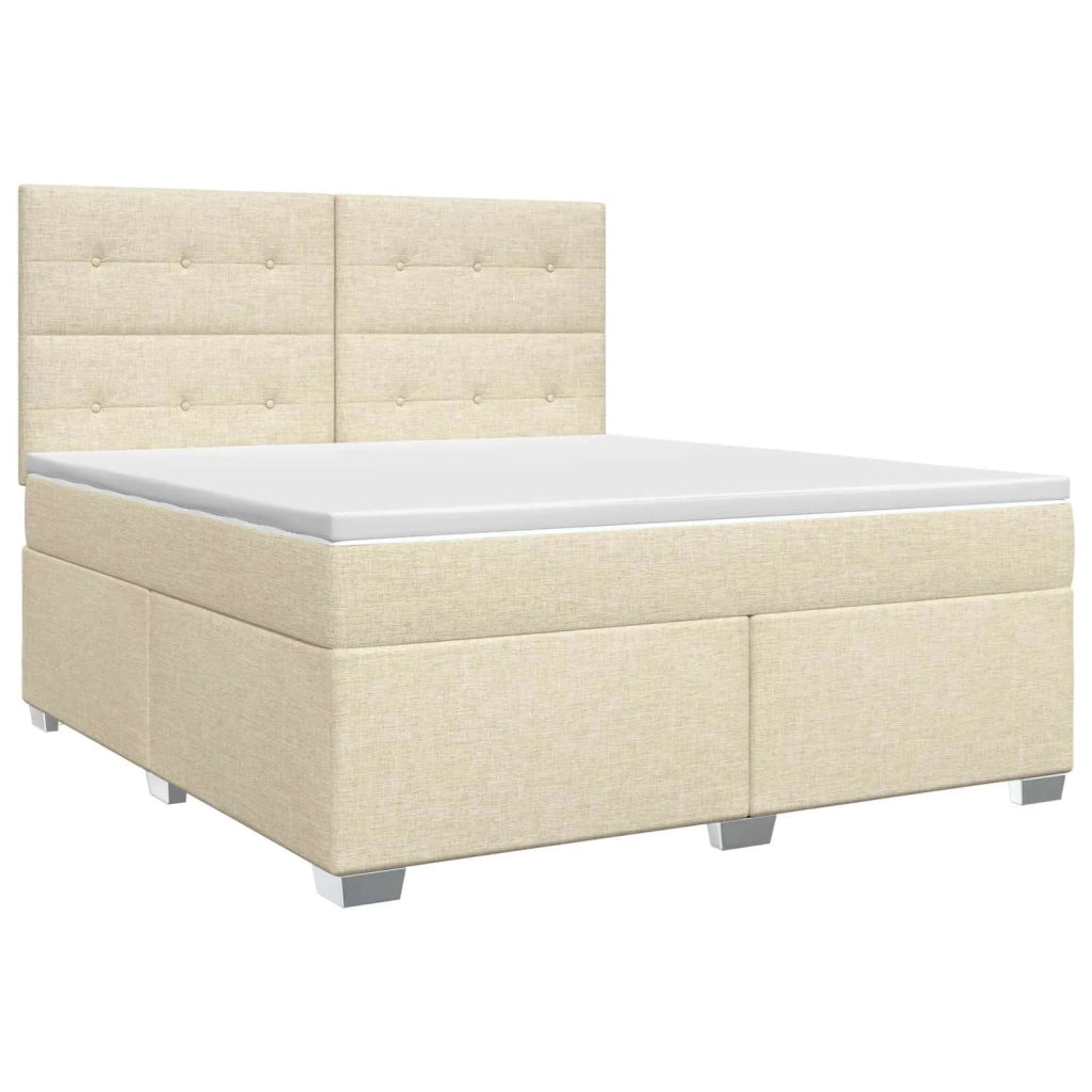 Letto box spring con materasso Crema 160 x 200 cm Tessuto 3453449