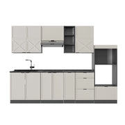 Cucina componibile Fame-Line GrigioBeige/Antracite 280 cm, PL Antracite Vicco