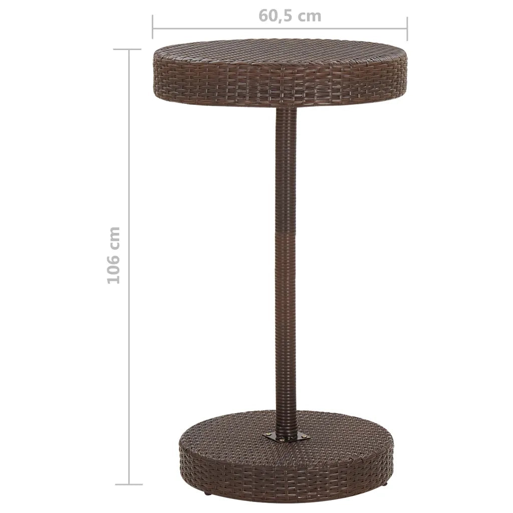 Set Bar da Giardino 3 pz con Cuscini Polyrattan Marrone 3094771