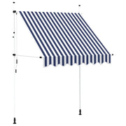Tenda da Sole Retrattile Manuale 200 cm a Strisce Blu e Bianche cod mxl 17414