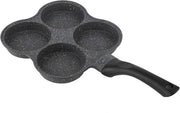 Piatto per Omelette con Strato Antiscivolo - Piatto per Frittelle con 4 Fori - Piatto per Hamburger - Frittello - Manico Removibile - Forno Elettrico Ceramico - Dimensioni 365 x 195 x 25 cm