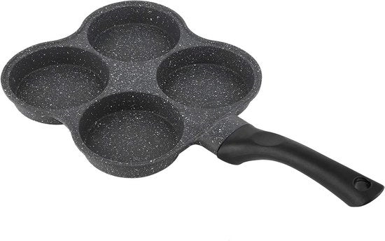 Piatto per Omelette con Strato Antiscivolo - Piatto per Frittelle con 4 Fori - Piatto per Hamburger - Frittello - Manico Removibile - Forno Elettrico Ceramico - Dimensioni 365 x 195 x 25 cm