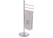 Portasciugamani a Piantana Cromato con 3 Barre Orientabili 94 cm