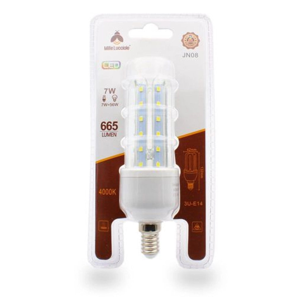 Trade Shop - Lampadina Led E14 7w 3u Jn08 Luce Tubolare Tubo Lineare Luce Naturale 4000k 665lm 87163 -