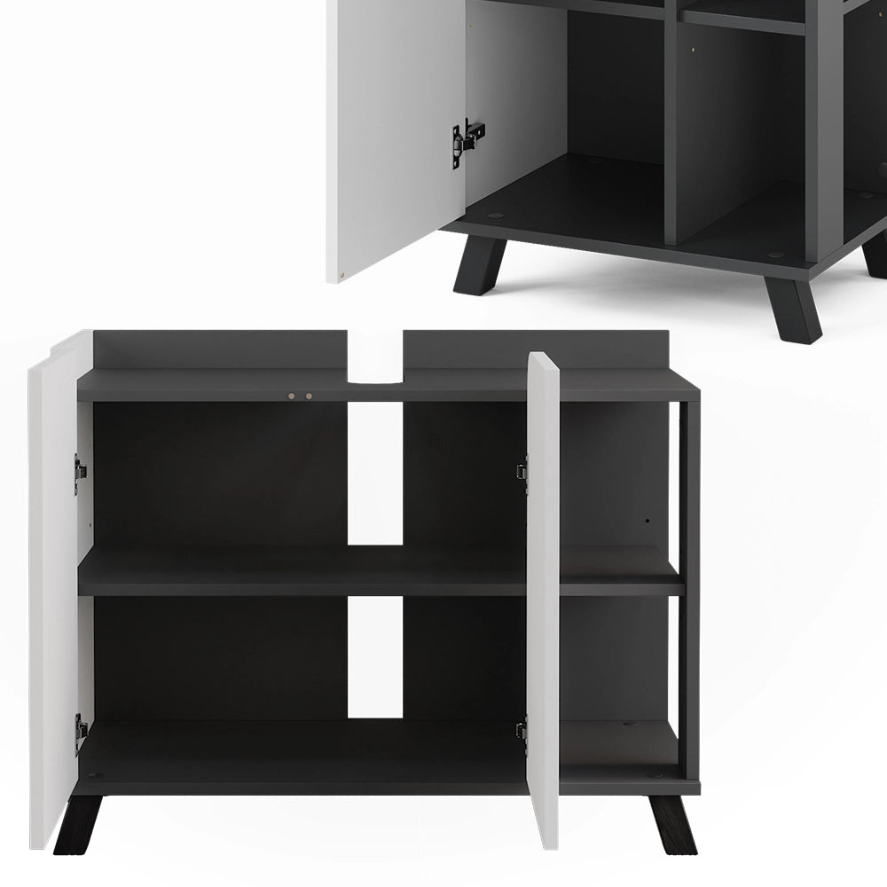 Vicco Set di mobili da bagno Antracite/bianco 3 parti