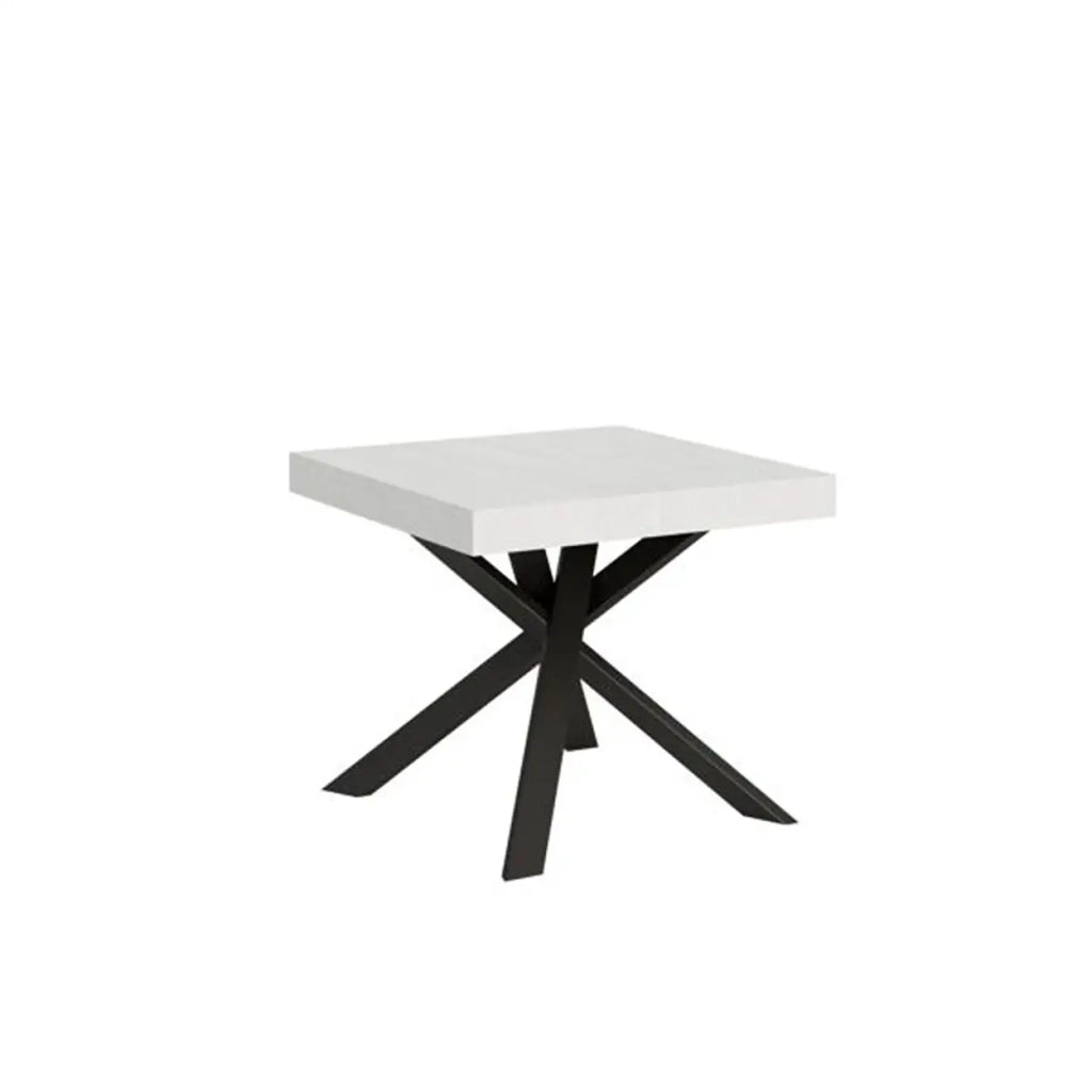 Tavolo allungabile 90/194x90 cm Clerk colore bianco frassino gambe antracite