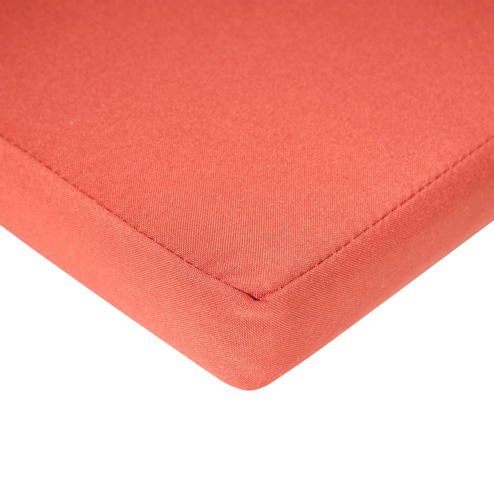 Set da giardino con 6 sedie in legno di acacia marrone scuro con cuscini rosso in stile rustico con cuscini