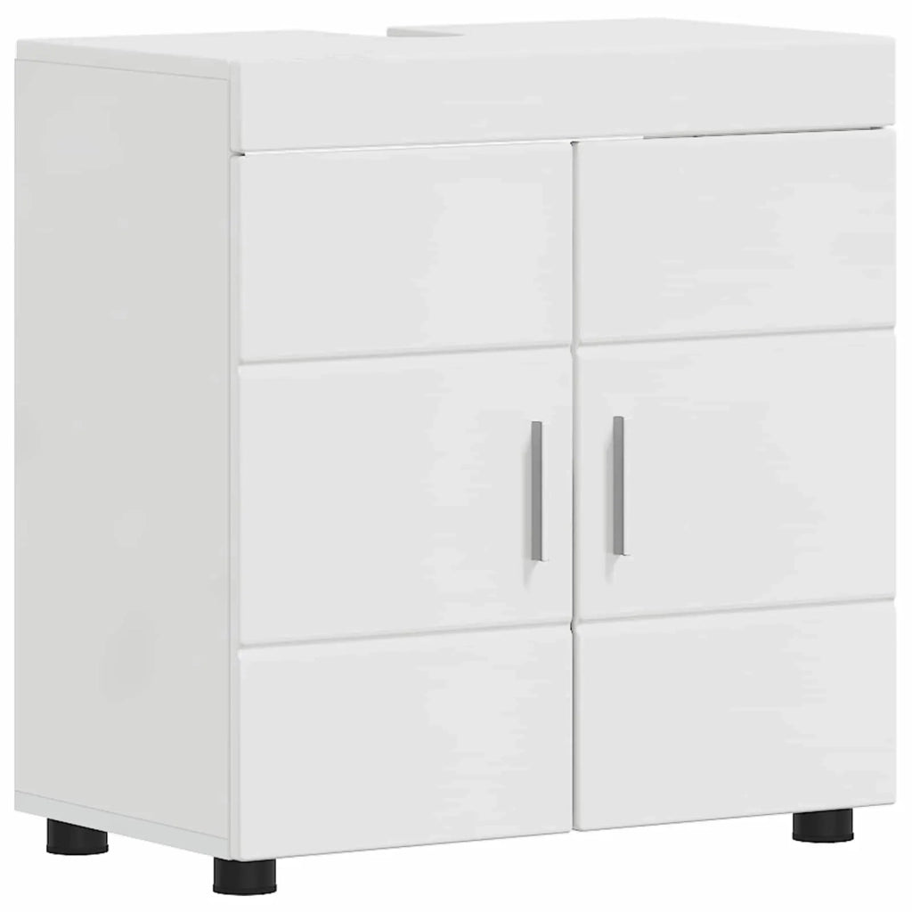 Set di Armadi da Bagno TULUM Bianco Lucido 60 x 34 x 63 cm