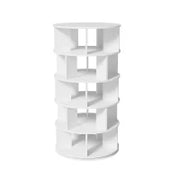 Scarpiera rotonda, girevole, 5 livelli, 115×60×60 cm, Bianco