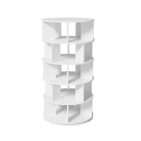 Scarpiera rotonda, girevole, 5 livelli, 115×60×60 cm, Bianco