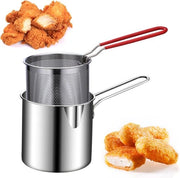 Friteuse Miniaturale con Contenitore - 1.3l - Frittoia - Piccola - Frittoia con Sacchetto - Frittoia - Arredamento di Casa Friteuse - Frittoia per Patatine - Risparmio di Olio - Adatto per Gas e Induzione - Friteuse Piccola - RVS - Sostenibile