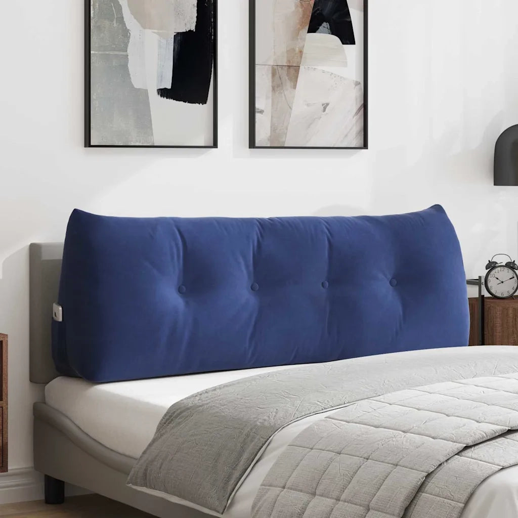 Cuscino per Schiena | Cuscino dorsale Blu Polizia 140 x 24 x 50 cm Velluto