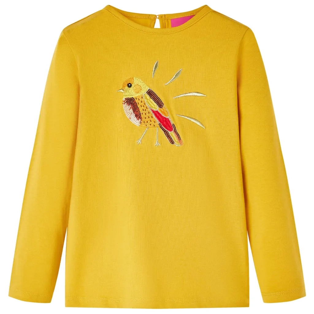 Maglietta per Bambini Maniche Lunghe Ocra Scuro 128cod mxl 132059