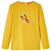 Maglietta per Bambini Maniche Lunghe Ocra Scuro 128cod mxl 132059