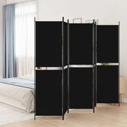 Divisorio 5 Pannelli Nero 250x200 cm Tessuto 350237