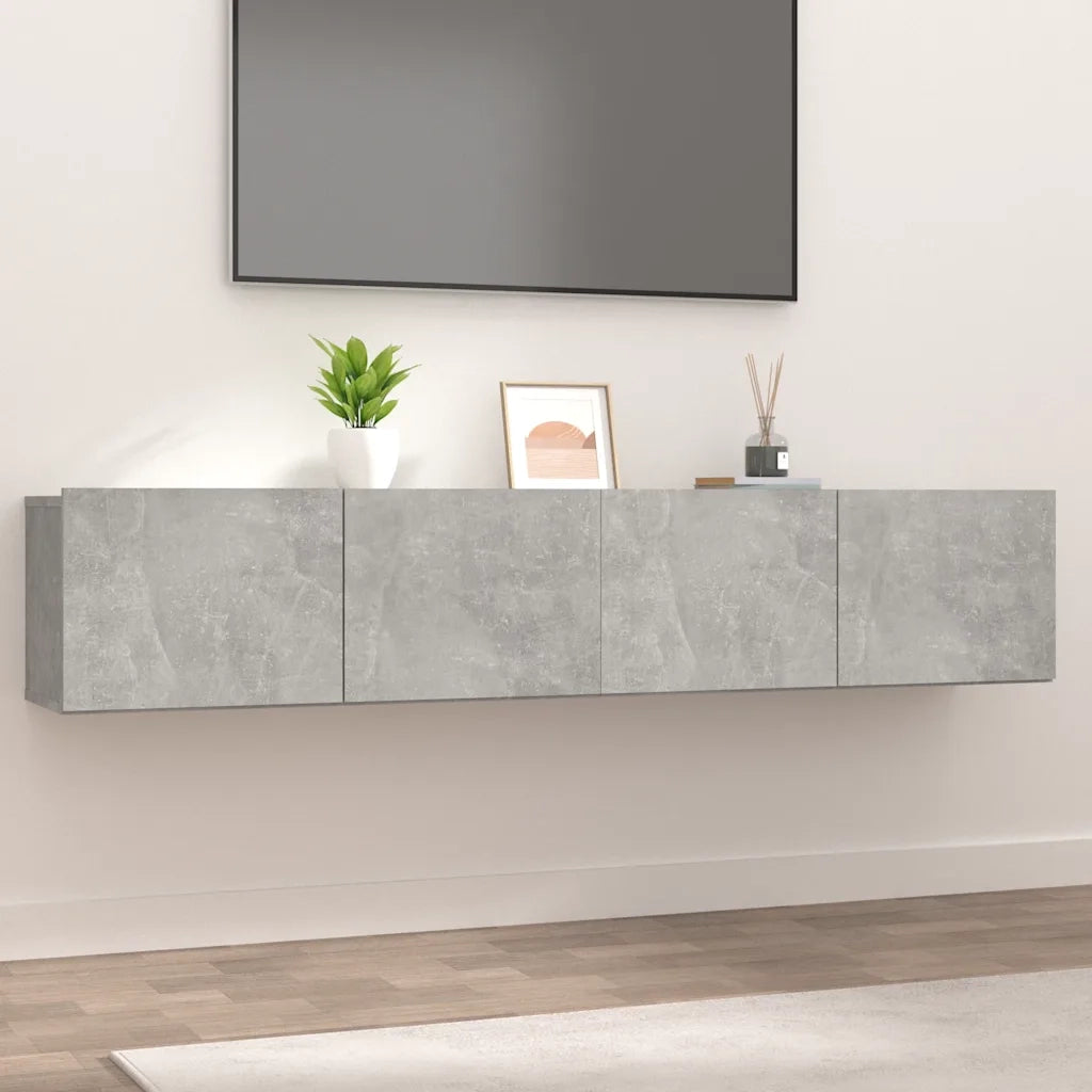 Mobili TV 2 pz Grigio Cemento 80x30x30 cm in Legno Multistrato 804539