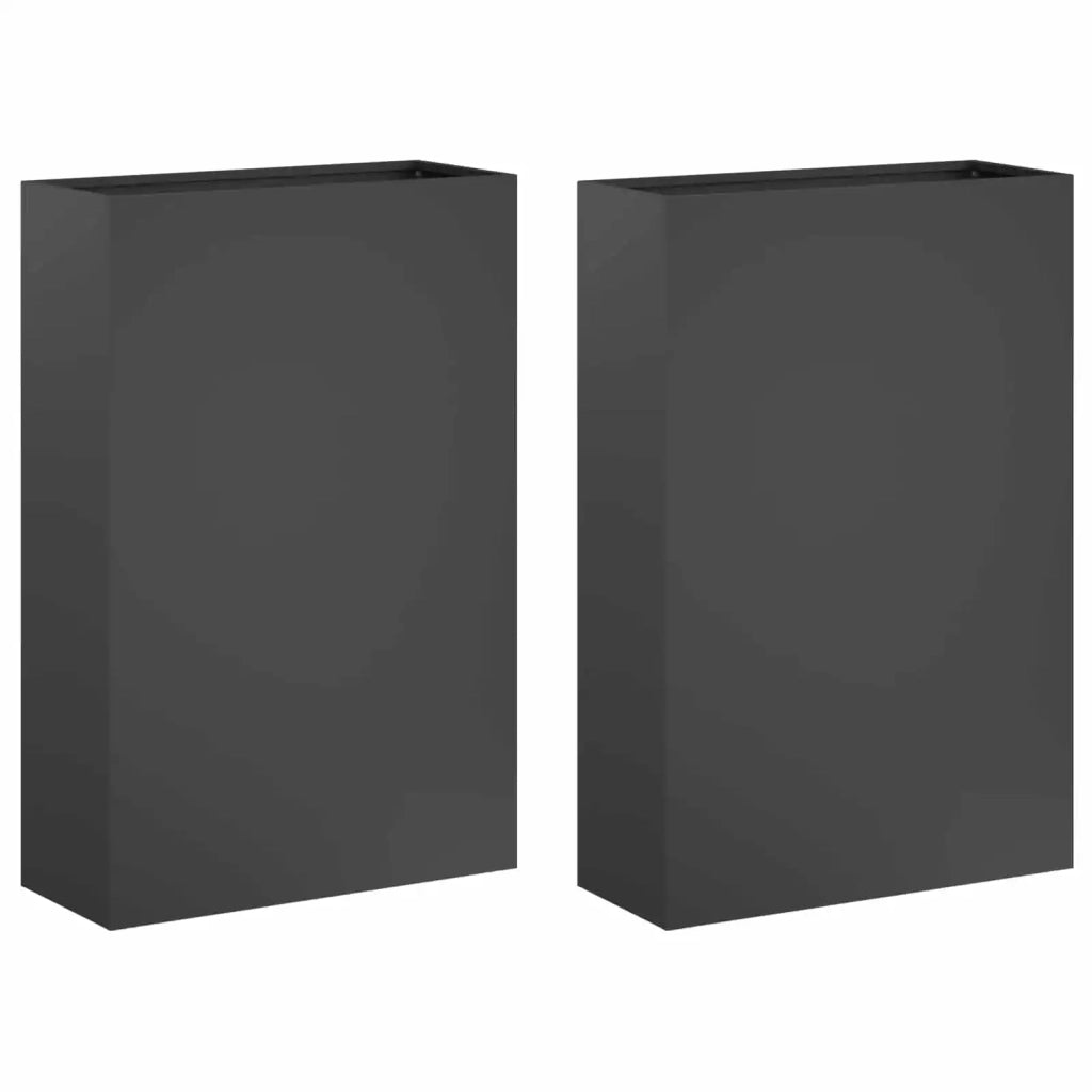 Vaso da giardino 2 pz Antracite 50 x 20 x 75 cm 8005461