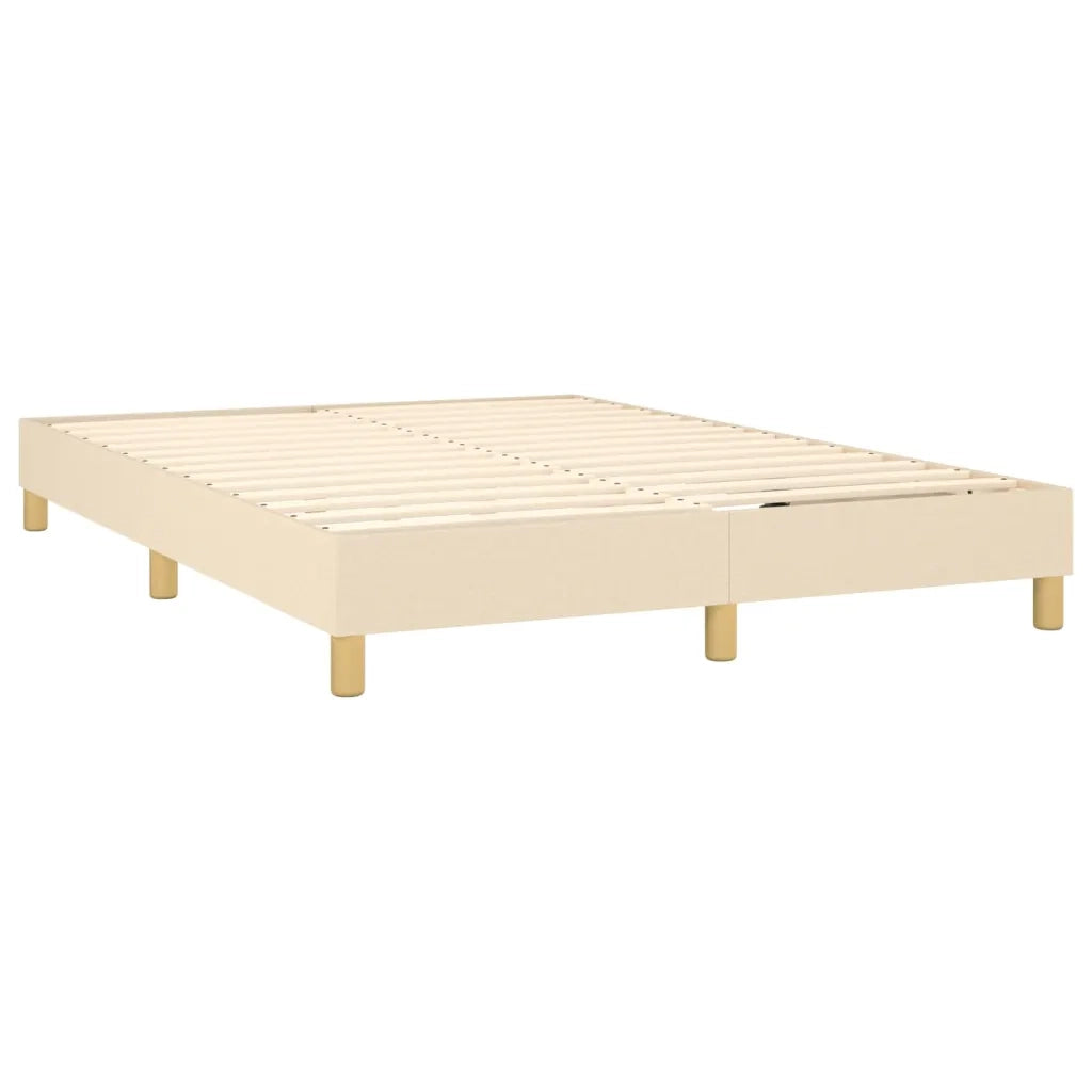 Letto a Molle con Materasso e LED Crema 140x200 cm in Tessuto