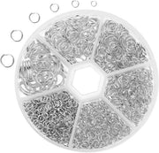 970 pezzi di anelli di metallo in 6 misure per la creazione di gioielli - anelli a molla metallici 4-10 mm