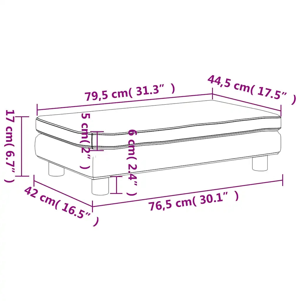 Divano Bambini con Poggiapiedi Crema 100x50x30 cm in Velluto 3196413