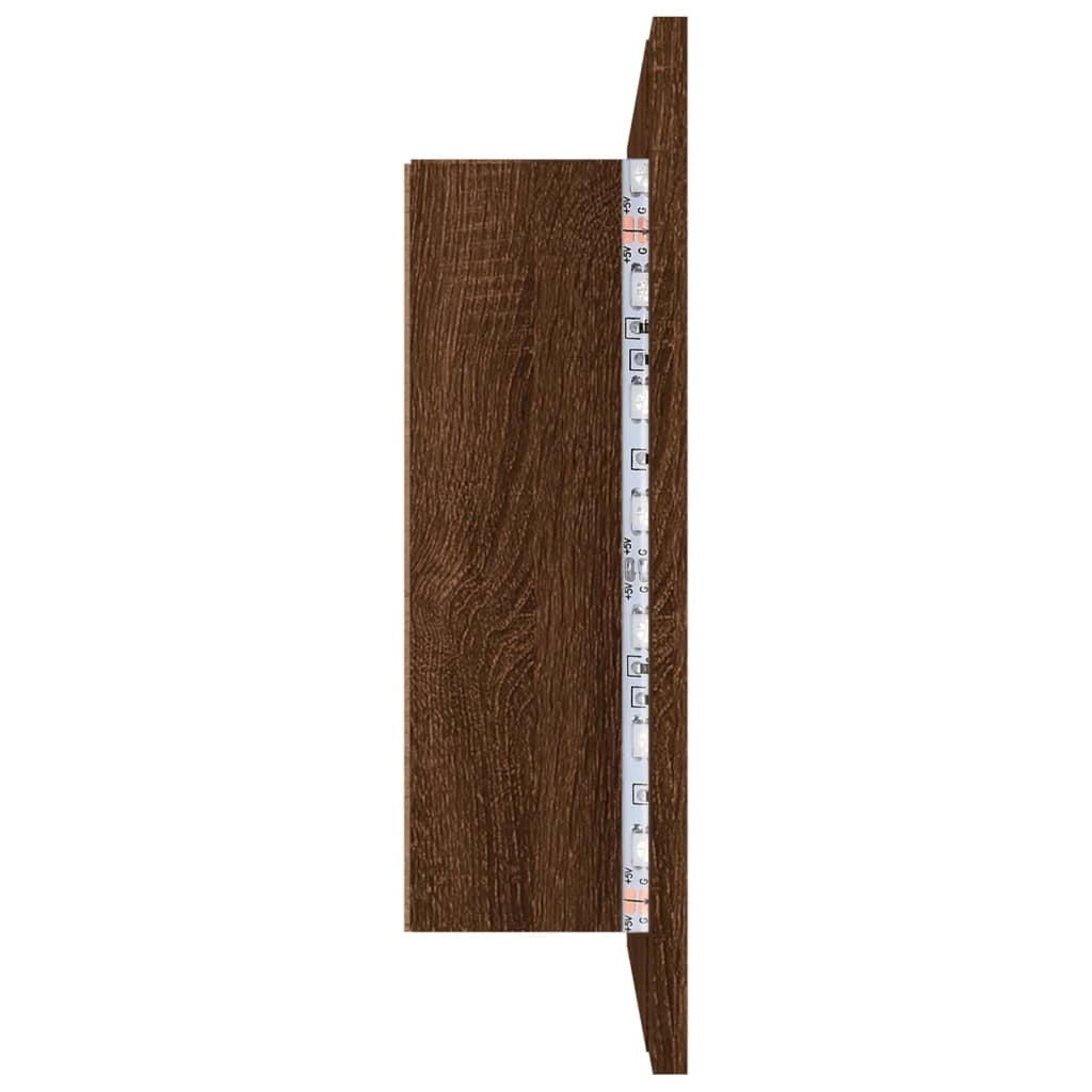 Mobiletto a specchio LED 60 x 12 x 45 cm in legno ingegnerizzato marrone 02_0006743