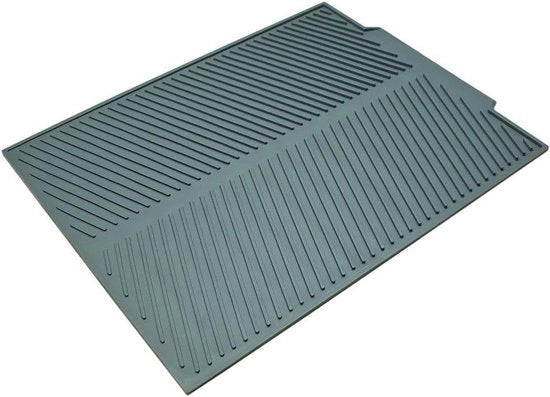 Droogmat in silicone extra grande - afdruipmat e gootsteen in lega per tavolo da cucina - 43x33 cm (grigio)