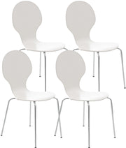 Set 4 Sedie Impilabili Diego in Legno Robusto bianco