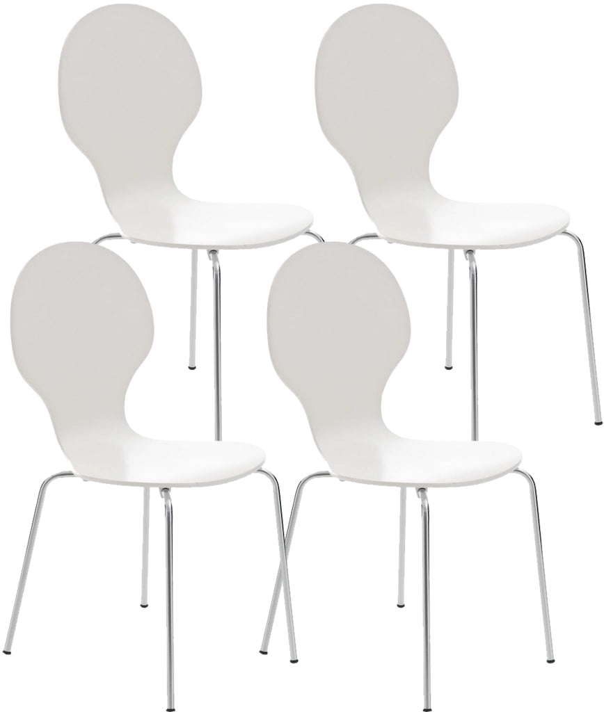 Set 4 Sedie Impilabili Diego in Legno Robusto bianco