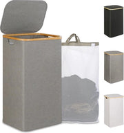 Lavatrice 110 Litri XL con Coperchio e Maniglia, Lavatrice Alta con Cassetto Interno per Camicie Sporche, Giocattoli e Asciugamani (Grigio)