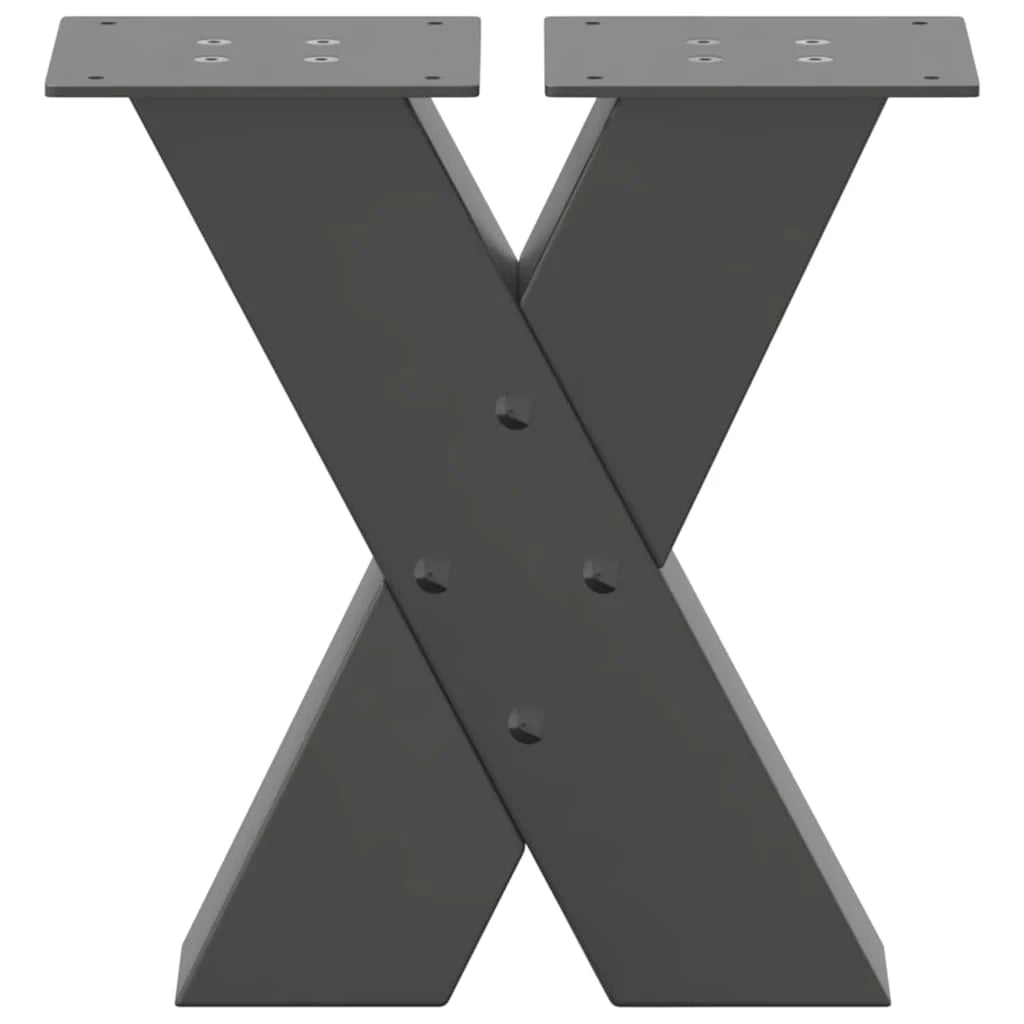 Set di 2 gambe regolabili per tavolino a forma di X 30 x 30 cm per mobili moderni in acciaio antracite 02_0057202