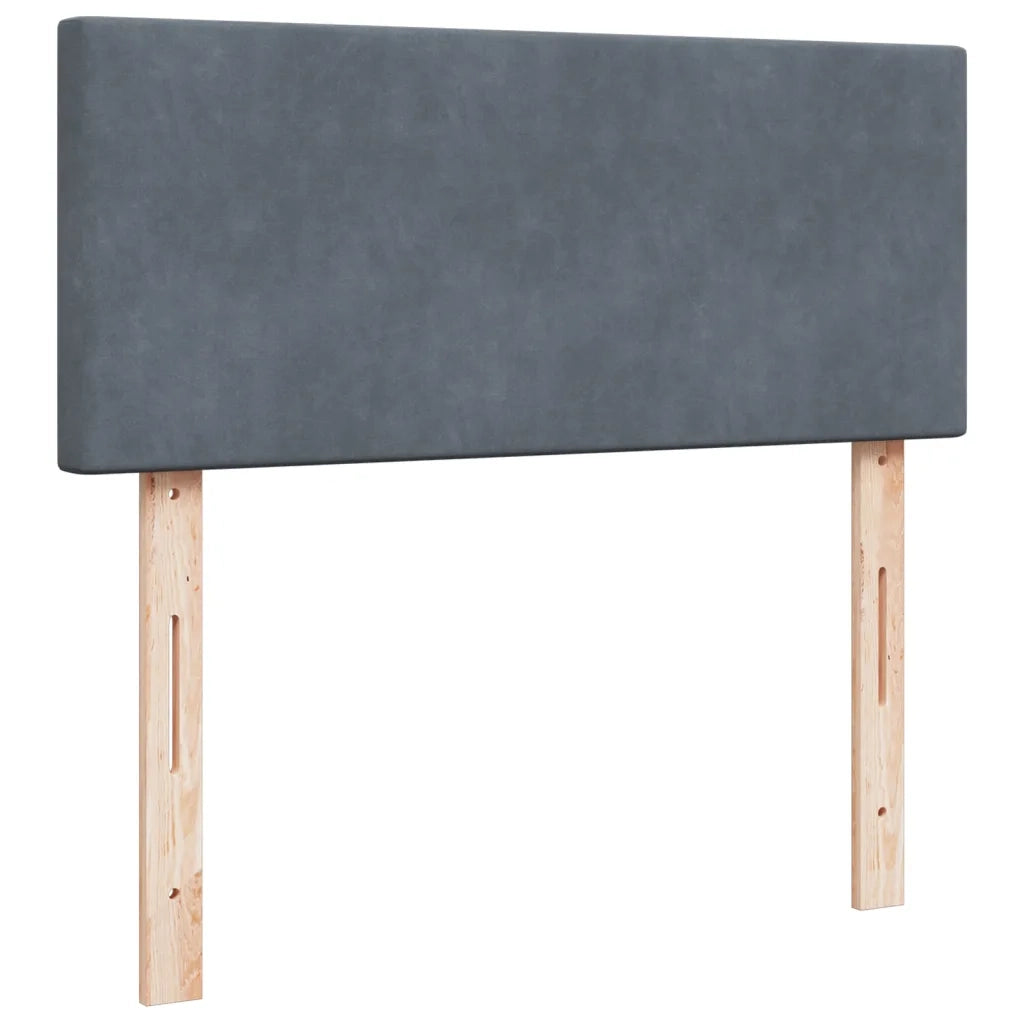 Giroletto a Molle con Materasso Grigio Scuro 120x190 cm Velluto 3286253