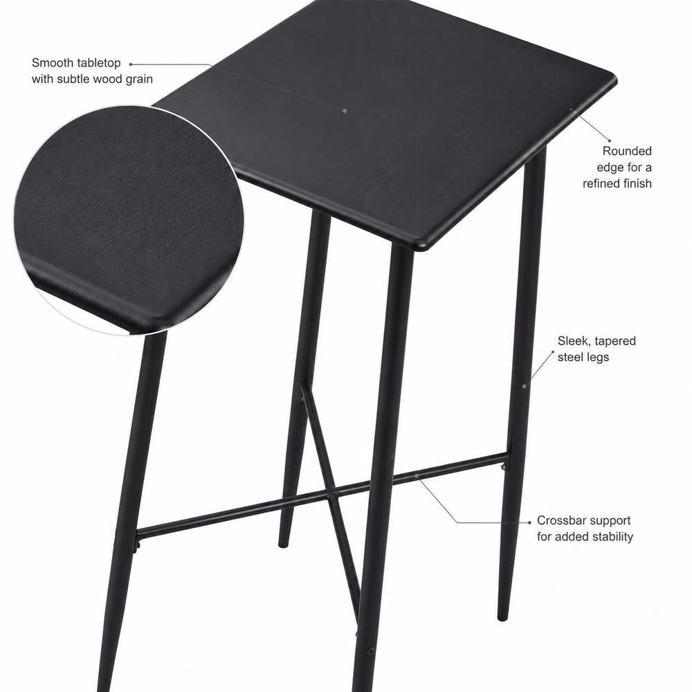 Bar Table Black 60 X 60 X 111 Cm MDF
