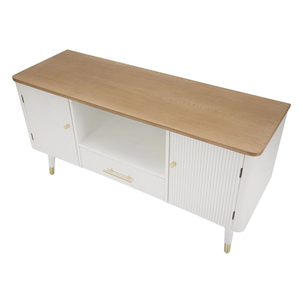 Mobile Porta TV VKH228, Bianco, Legno, 117x40x60 cm