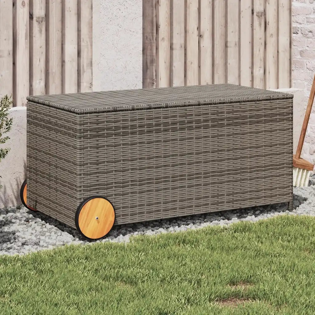 Contenitore da Giardino con Ruote Grigio 190L in Polyrattan CFW2445477