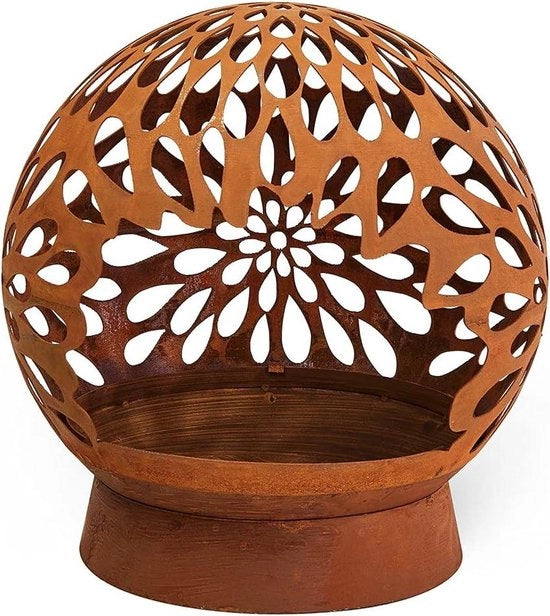 Vasca di fuoco - Vasca di fuoco con vaschetta di misurazione con apertura di inserimento - 52 x 52 x 40 cm - gocciolii ipnotici - decorazione giardino - idea regalo
