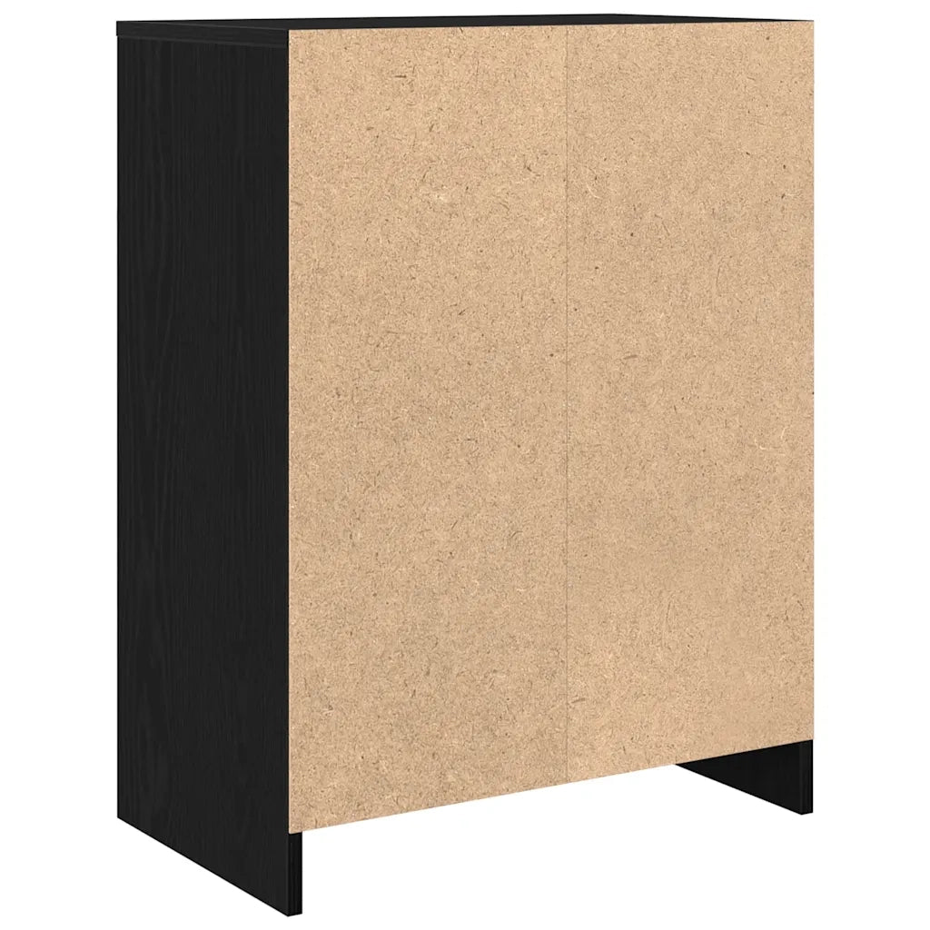 Credenza Rovere Nero 57x34x76 cm in Legno Multistrato 861617