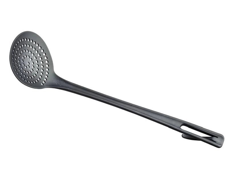 Mestolame Nero Professionale Schiumarola 12 cm Manico Lungo 45 cm