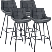 Set di 4 sgabelli da bar girevoli Weston in ecopelle 1