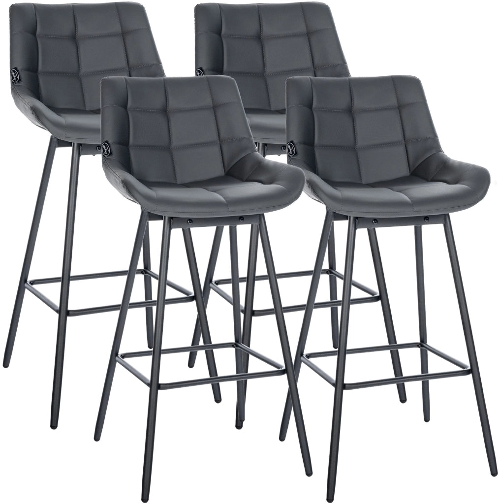 Set di 4 sgabelli da bar girevoli Weston in ecopelle 1