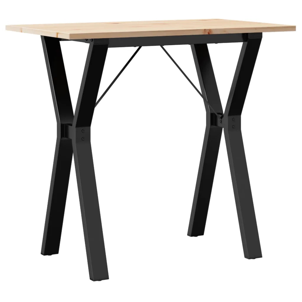 Tavolo da Pranzo | Tavolo da cucina Telaio a Y 80x50x75 cm Legno Pino e Acciaio