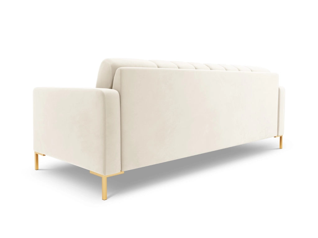 Cosmopolitan Design - Divano "Bali" 3 posti in velluto beige chiaro 